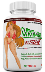 Extremely Naturals CURVIMORE Extreme bottle front showing premium natural formula for bust and curve support.