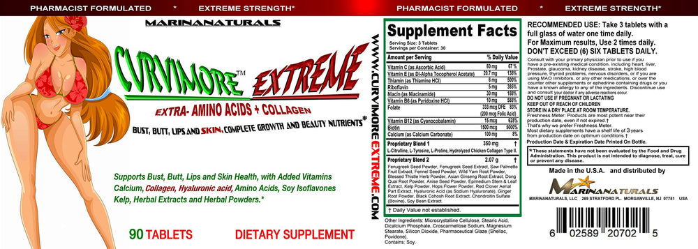 Extremely Naturals CURVIMORE Extreme skin glow image hints at firmer, radiant skin.