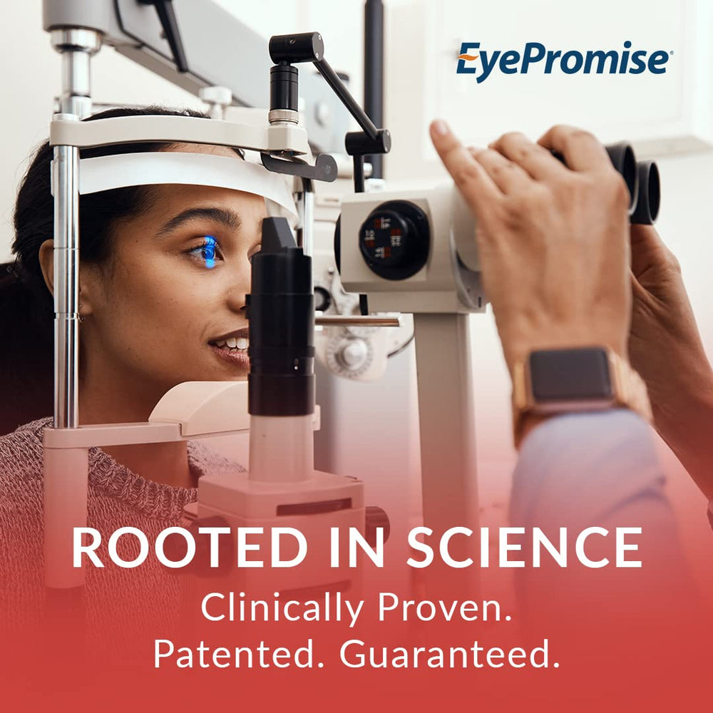 EyePromise DVS bottle front view shows vegetarian-friendly formula