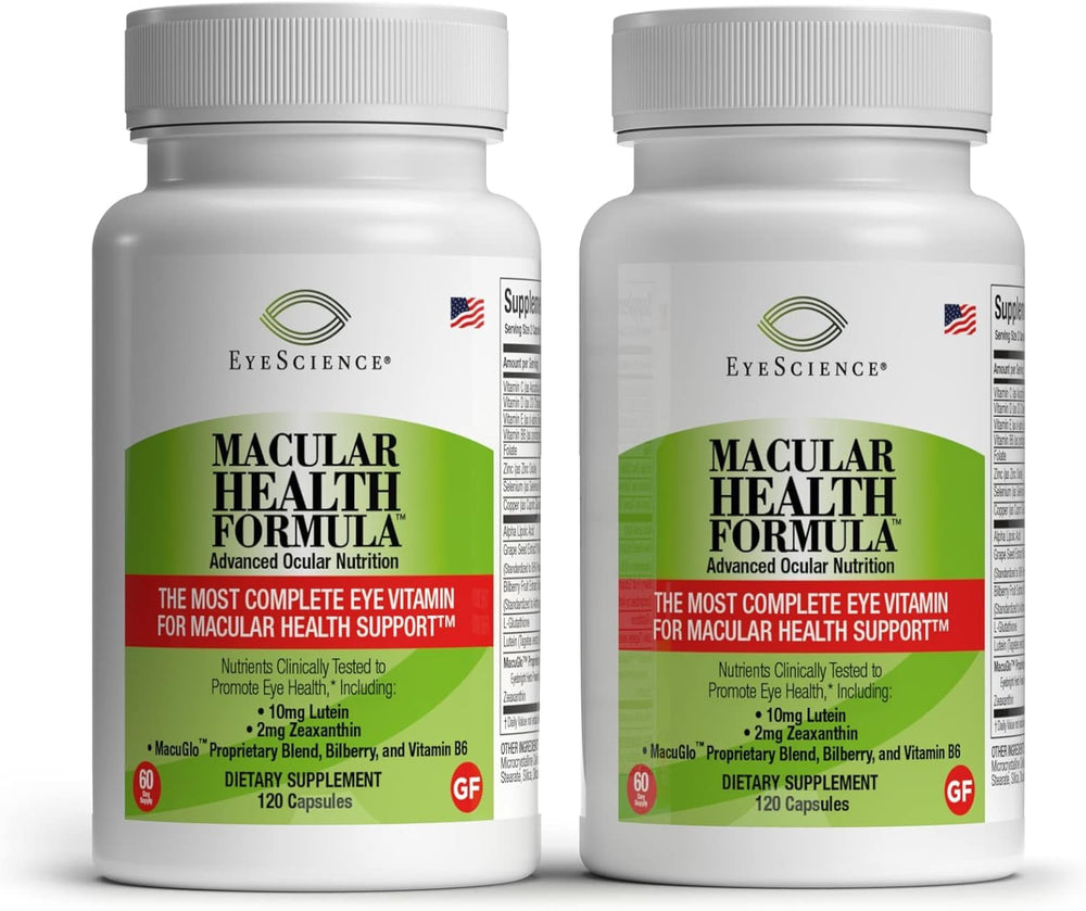 EyeScience macular health formula bottle for daily eye nutrition.