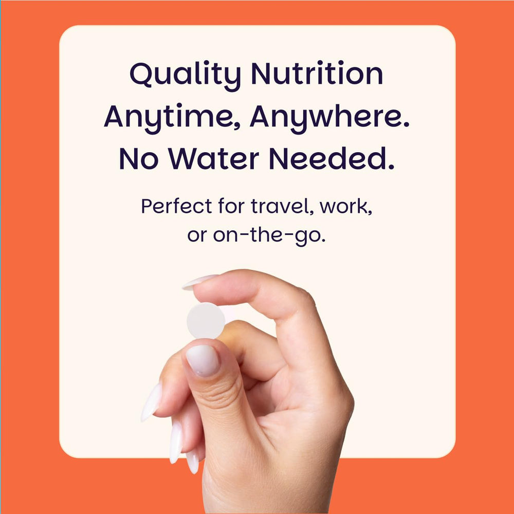 EZ Melts bottle shows 120 tablets providing 60 servings