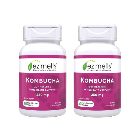 EZ Melts Apple Berry dissolvable tablet melting in mouth for quick daily use.