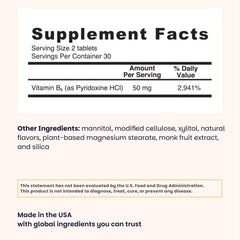 EZ Melts Vitamin B6 supports neurotransmitter production for clearer everyday focus