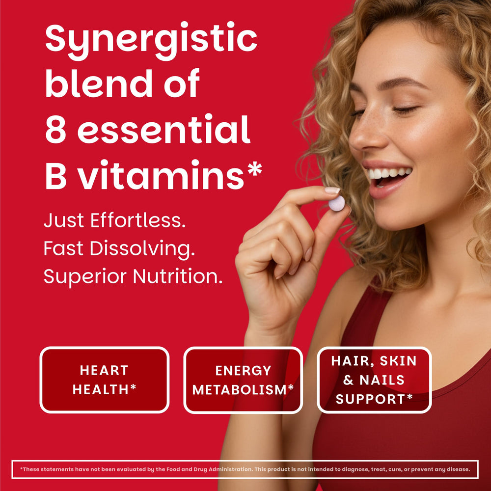 EZ Melts dissolvable B-Complex with methylcobalamin B12 supports energy