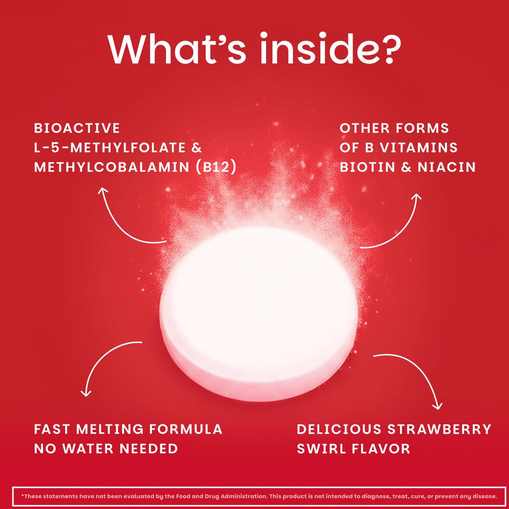 EZ Melts dissolvable B-Complex with methylfolate for heart health