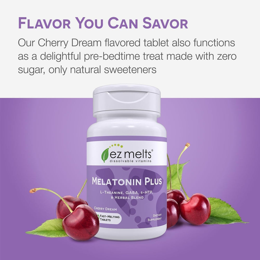 EZ Melts Melatonin Plus no-water melt enabling easy nightly ritual.