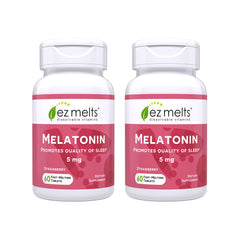 EZ Melts Melatonin strawberry tablet dissolves quickly for easy sleep support.