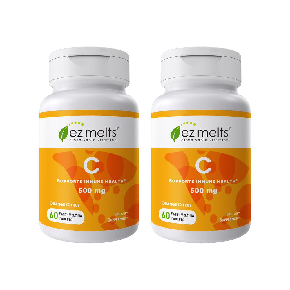 EZ Melts Vitamin C bottle with dissolving tablets for on-the-go immune support