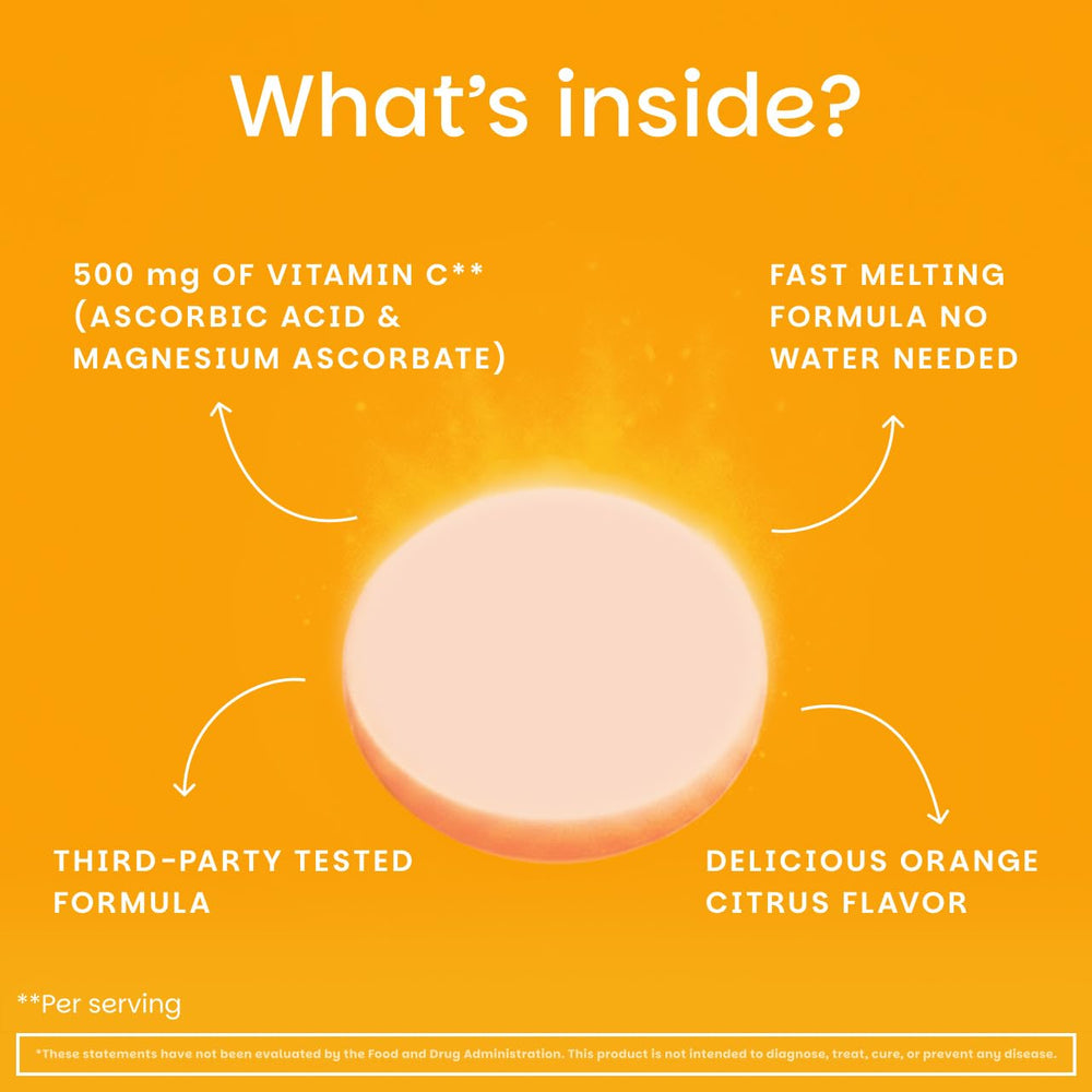 EZ Melts Vitamin C vegan non-GMO label signals clean, plant-friendly formula