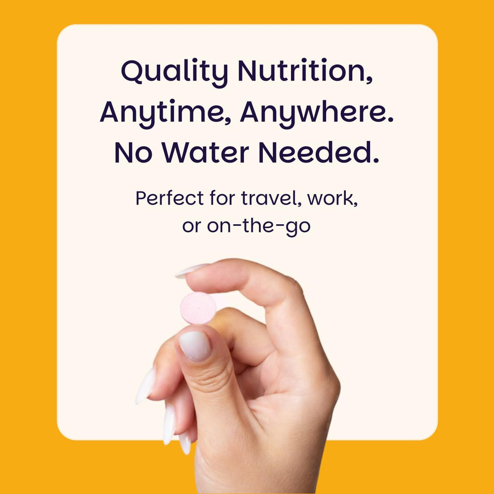 EZ Melts Vitamin C diagram emphasizing sugar-free, vegan formula