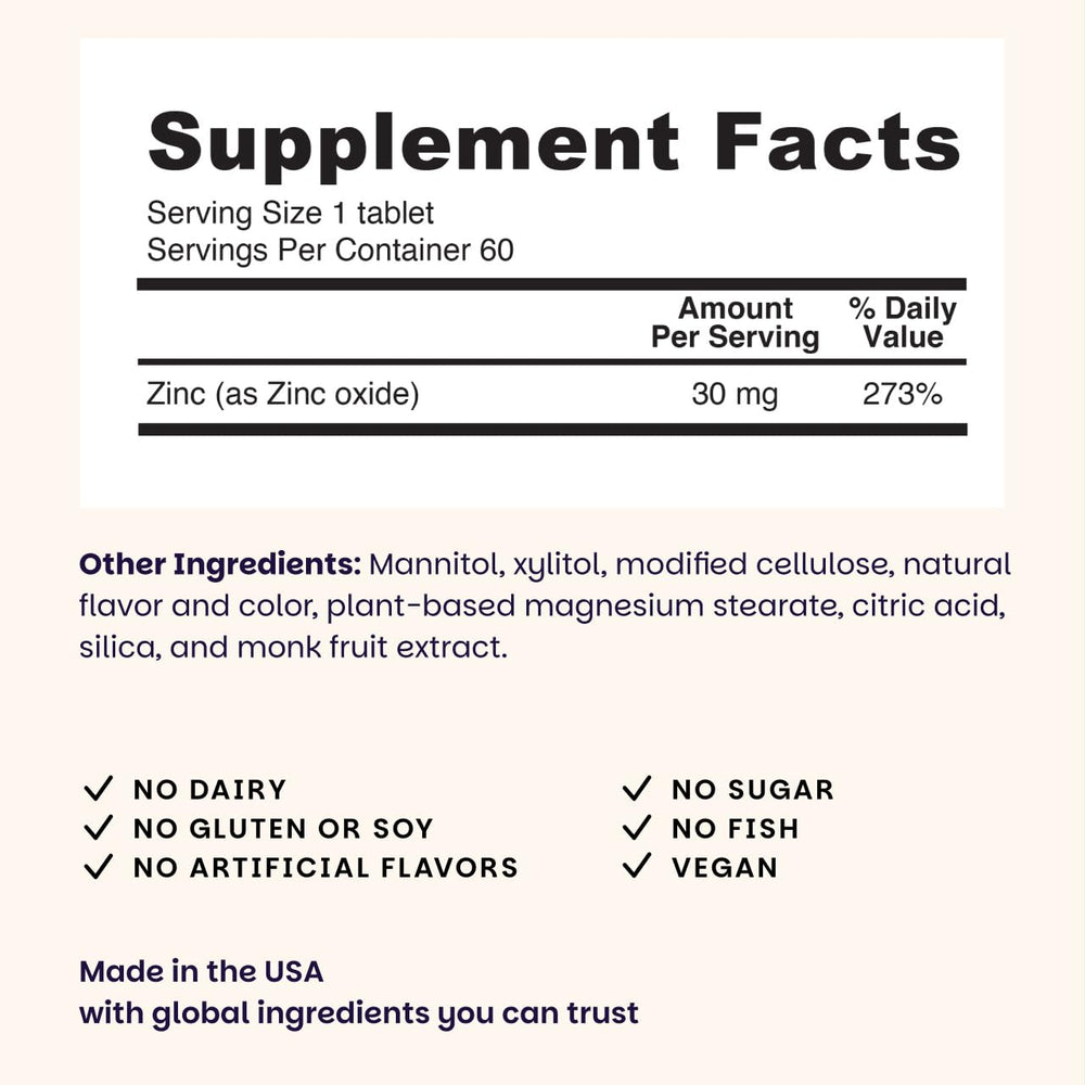 EZ Melts Zinc dissolving tablet image without water emphasizing convenience