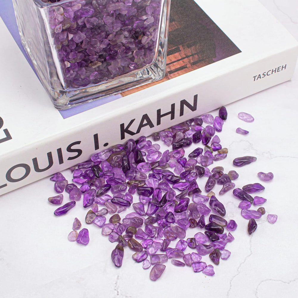 EZEELAI amethyst crystal chips for plants in pots