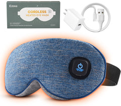 Ezona Cotton Cordless Heated Eye Mask front view with compact warmth