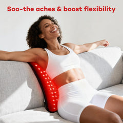 Ezona red light therapy pad used on the waist area for targeted comfort.