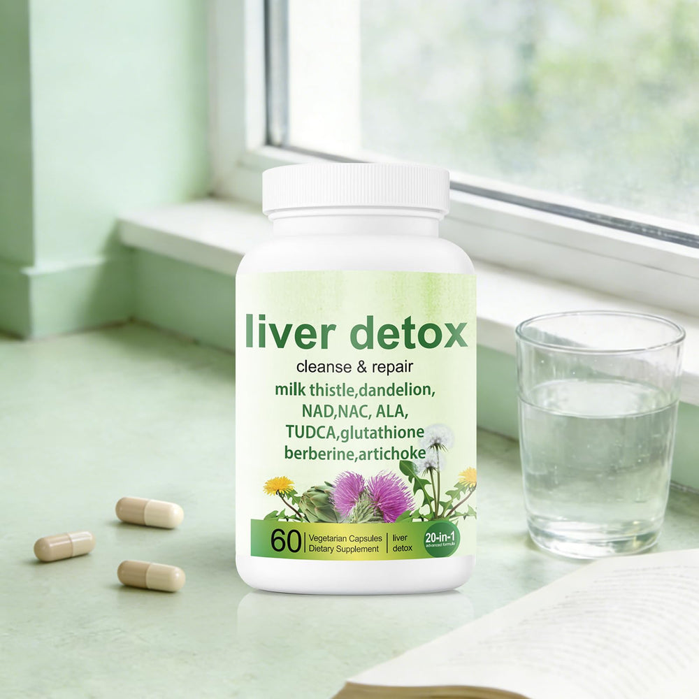 EZTZMCN Liver Detox ingredient artichoke-leaf detail emphasizes liver-supporting herbs.