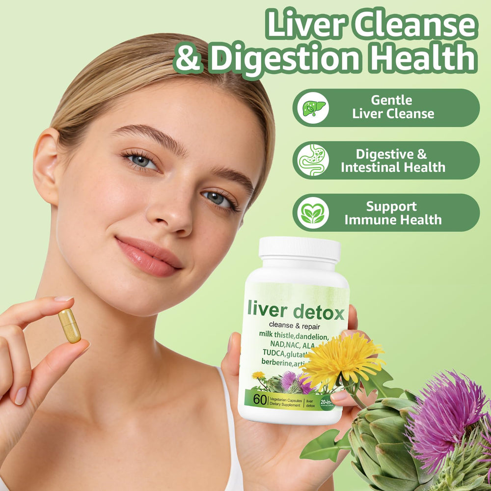 EZTZMCN Liver Detox ingredient milk-thistle illustration signals herbal power.