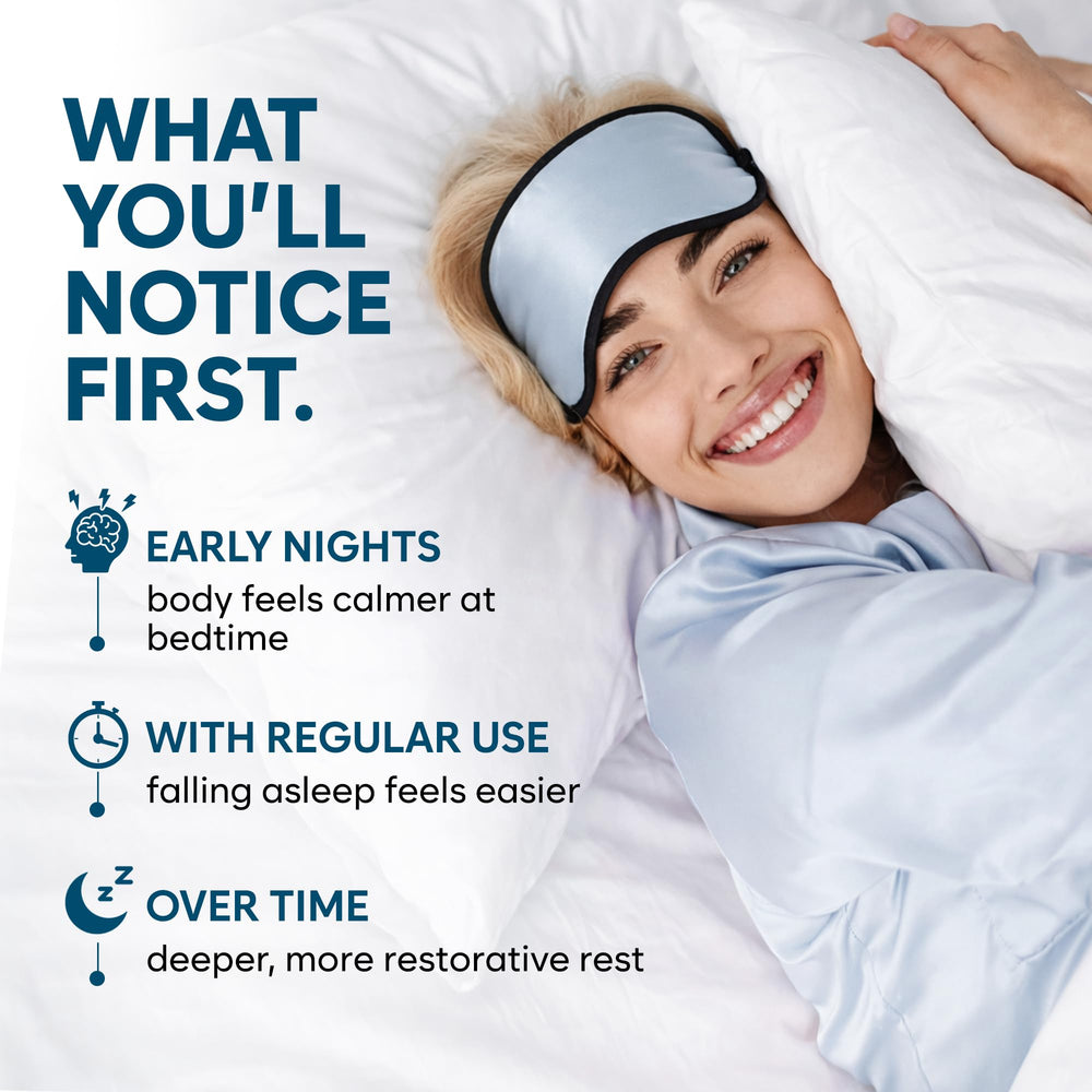 Facime label details emphasize melatonin-free formula and stress support benefits.