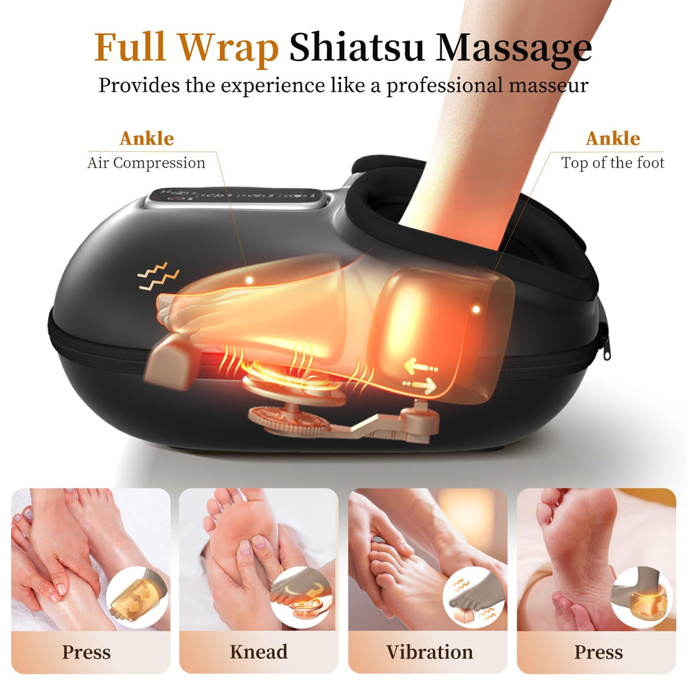 Faercon kneading and compression modes offer a customizable spa-like experience.