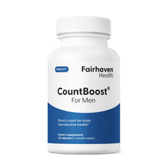 Fairhaven Health CountBoost for Men bottle front for fertility support