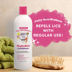 Hair being brushed with MagicHalo conditioner for detangling and gentle styling.