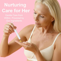 FAIRY SECRET vitamin E detail emphasizes soothing nourishment for intimate skin.
