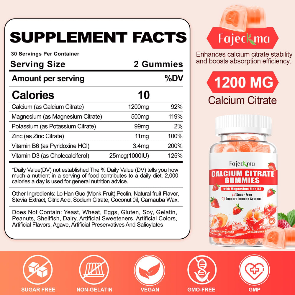 Fajeckma gummies closeup of strawberry flavor and chewy texture.