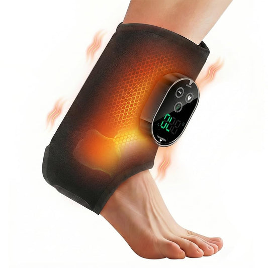 FAMILY HEALTH wearable ankle massager with heat provides soothing warmth for tired feet after daily activity.