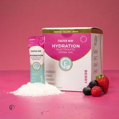 Family hiking with Faster Way hydration during outdoor activity