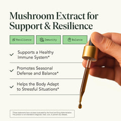 Fantastic Fungi label close-up highlighting certified organic ingredients.