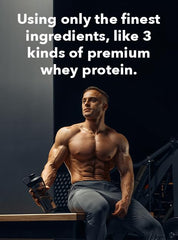 Fantastic Nutrition Chocolate whey serving spoon indicates 30g protein per serving