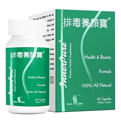 FAR LONG InnerPure bottle label showing eight-herb blend for digestive balance.