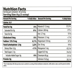 Farmasi Nutriplus Restore bottle back with nutrition facts and vegan-friendly claim.