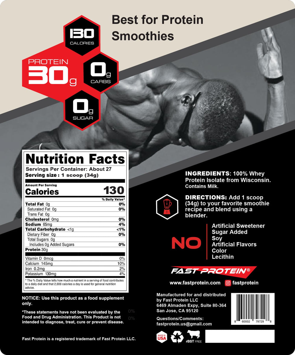 FAST PROTEIN resealable bag maintains freshness for ongoing use