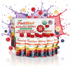 FastBlast on-the-go banana-berry snack in use