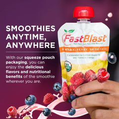 FastBlast organic ingredients label closeup highlighting gluten-free dairy-free