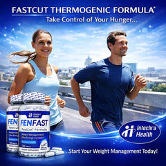 FASTCUT diet pills pack back reveals ingredients and usage guidance.