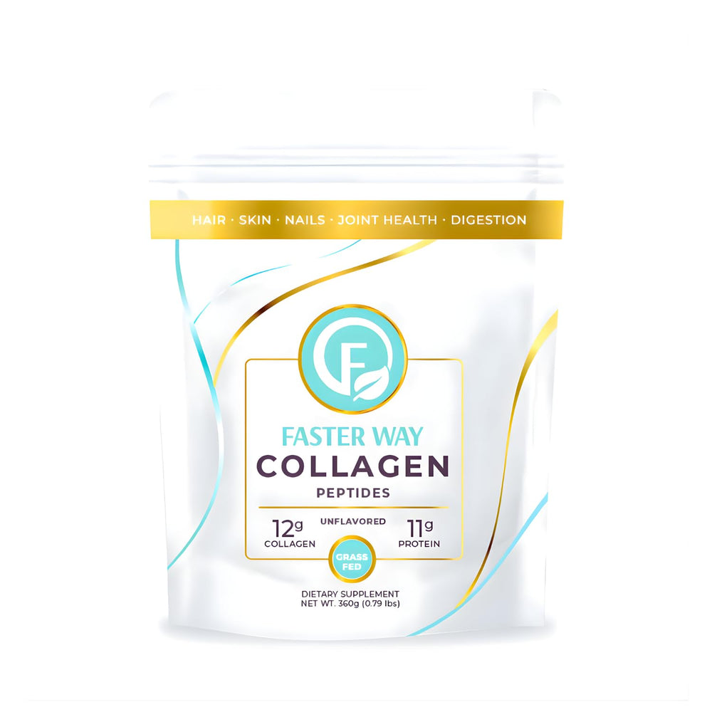 FASTer Way Collagen Peptides bottle pour supports seamless daily use in beverages