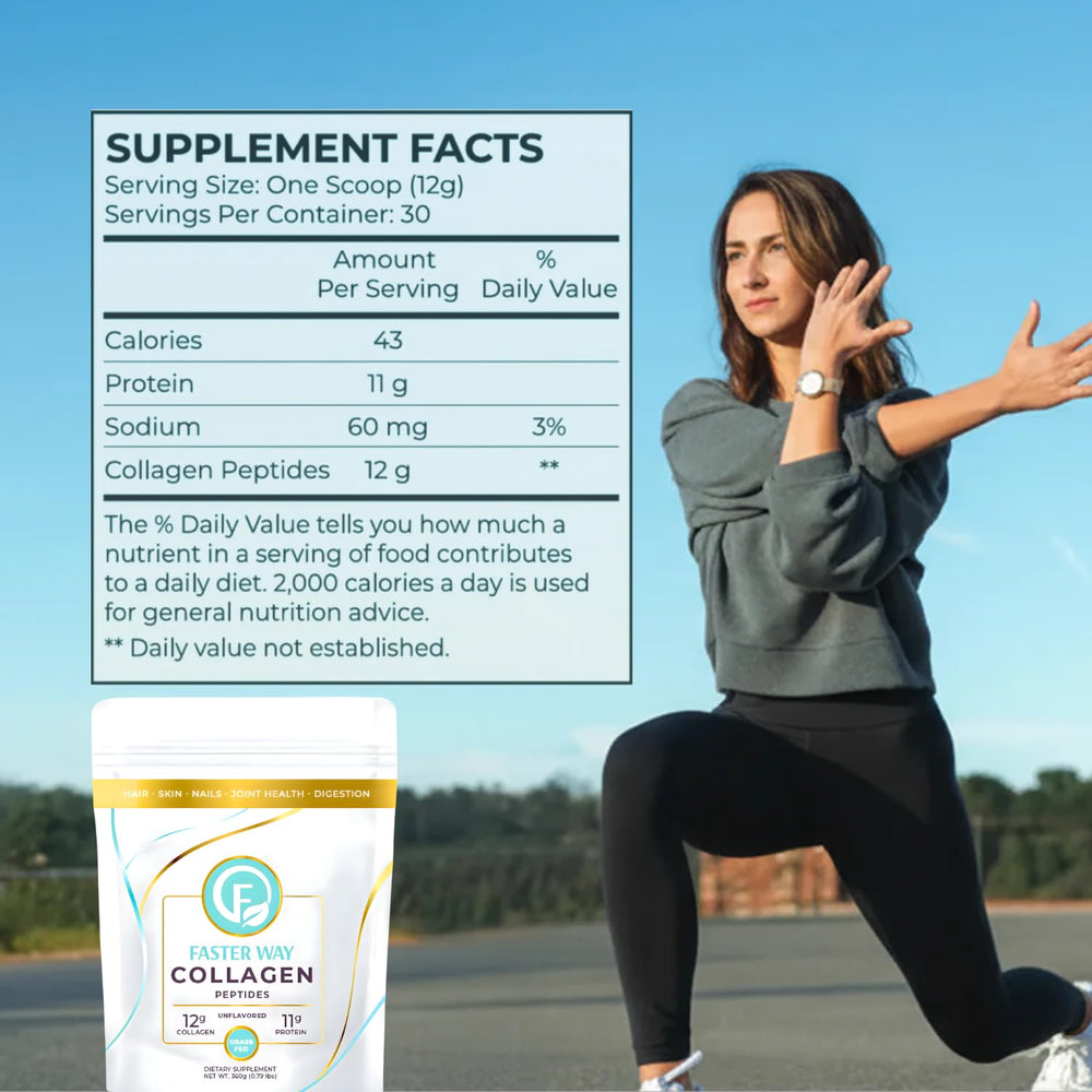 FASTer Way Collagen Peptides dissolves in seconds with no taste or grit