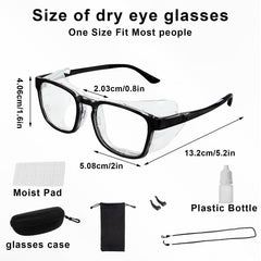 FDFuZhao moisture chamber glasses close-up showing hydration around the eyes.