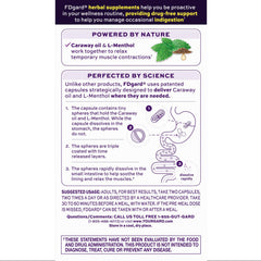 FDgard ingredients caraway oil menthol label closeup.