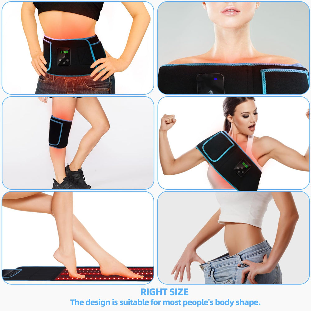 feangli infrared heating belt wrapped around leg for muscle comfort.