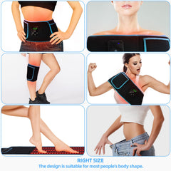feangli infrared heating belt wrapped around leg for muscle comfort.