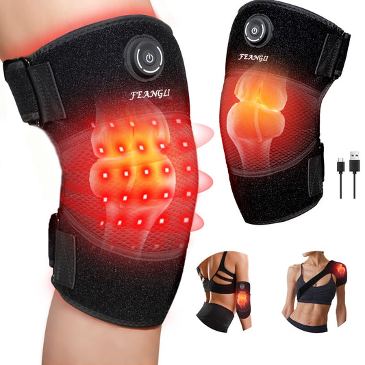 Feangli red light knee brace front view for portable all-day wear