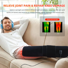 Feangli red light therapy pad knee wrap easing stiffness and comfort.