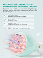 FEEJOY Leg Massager heat function provides warming relief to calves and feet.