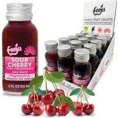 A 2oz Feeju shot glass showcasing the concentrated wellness drink.