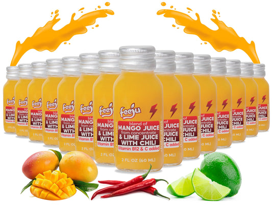 Feeju Mango Nectar Blend bottle front for on-the-go refreshment and daily vitality.