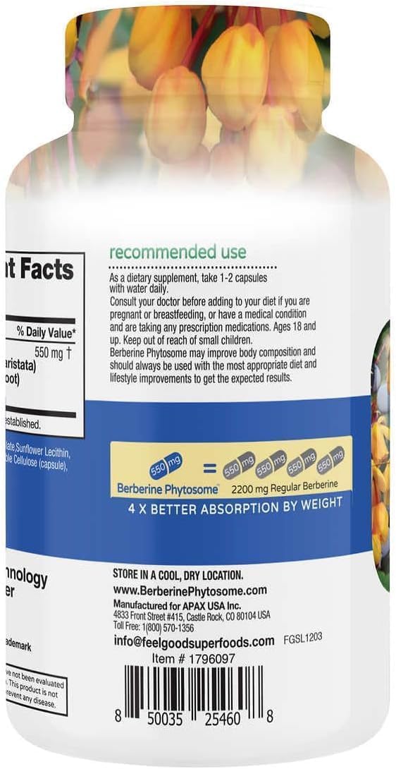 Feel Good Superfoods Berberine Phytosome capsule close-up for easy-to-swallow vegan supplement