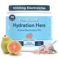 Feel Goods Hydration Hero Guava Fresca serving boosts daily hydration.