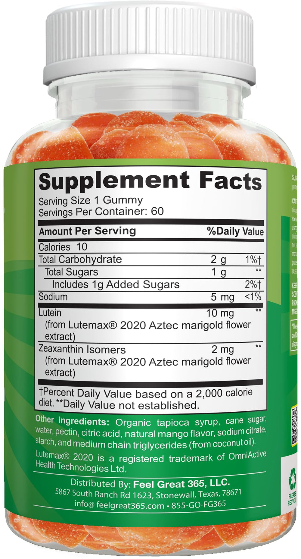 Feel Great Kids Eyes gummies packaging indicating a 60-day supply.